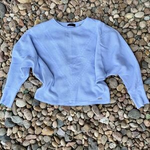 Tahari Sky Blue Slightly Cropped Sweater